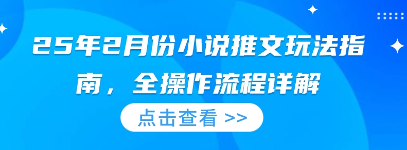25年2月份小说推文玩法指南，全操作流程详解-爱省资源网