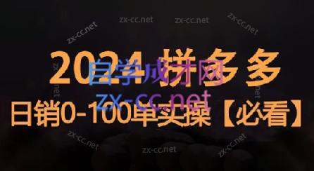 恒哥·2024拼多多日销0-100单实操-爱省资源网