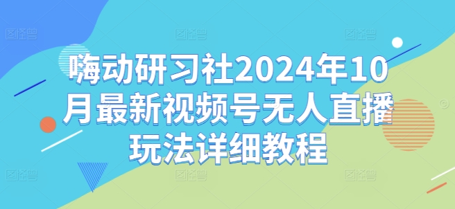 嗨动研习社2024年10月最新视频号无人直播玩法详细教程-爱省资源网