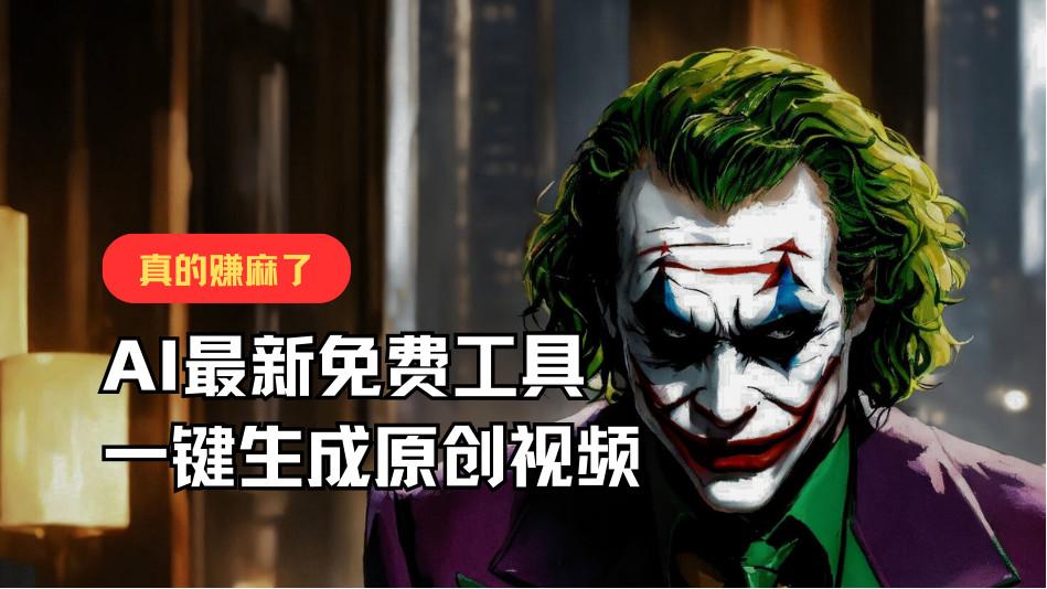 最新免费AI工具，一键生成原创视频，佛系搬运，轻松月入10000+！-爱省资源网