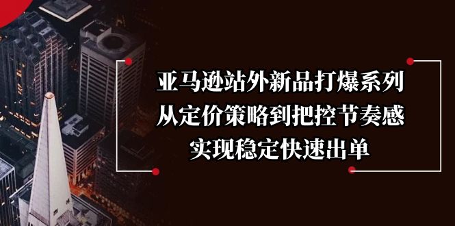 亚马逊站外新品打爆系列，从定价策略到把控节奏感，实现稳定快速出单-爱省资源网