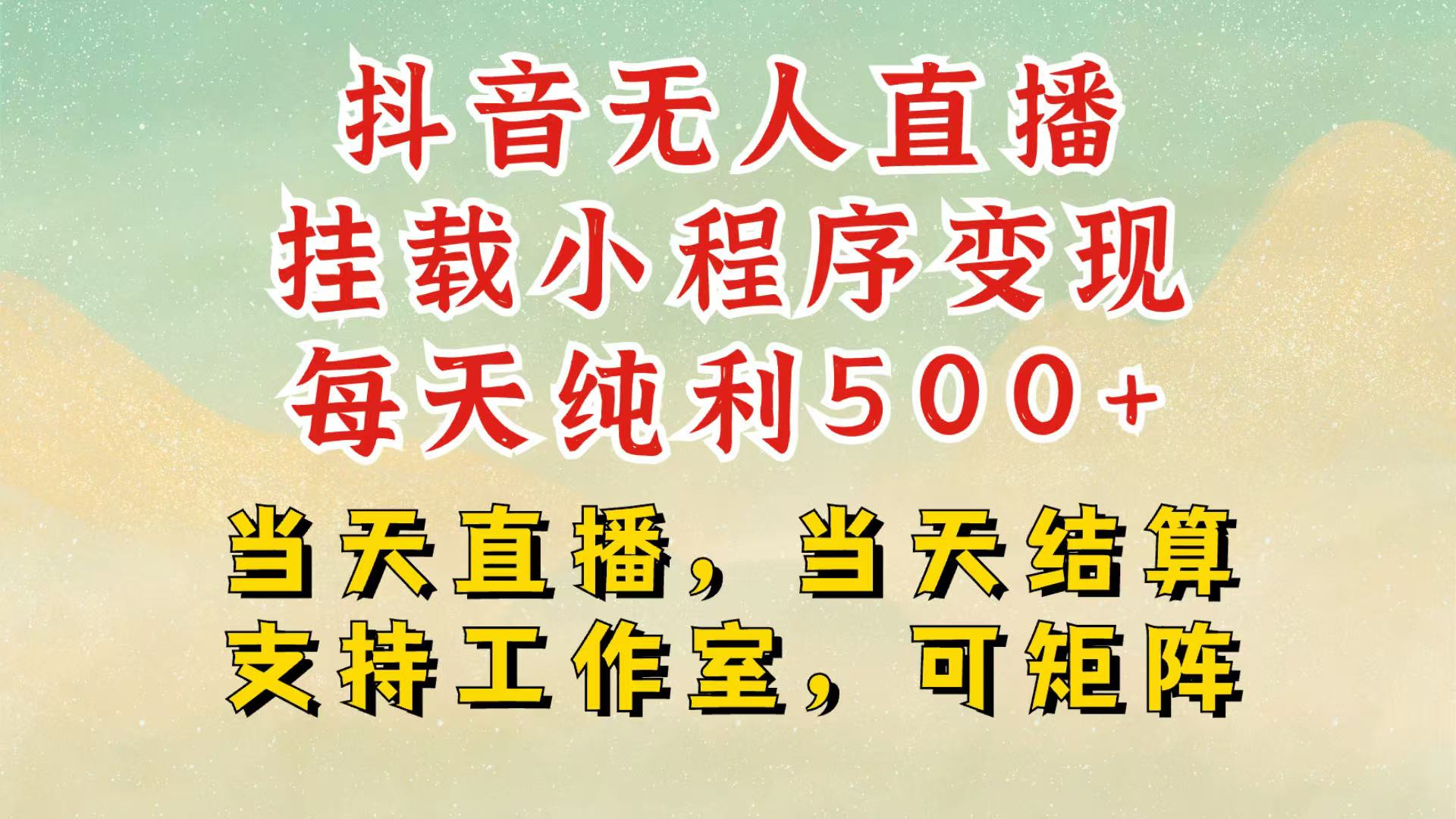 抖音无人挂机项目，轻松日入500+,挂载小程序玩法，不违规不封号，有号的一定挂起来-爱省资源网