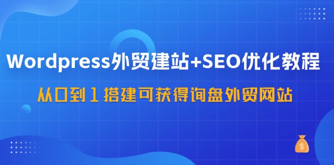 WordPress外贸建站+SEO优化教程，从0到1搭建可获得询盘外贸网站(57节课)-爱省资源网