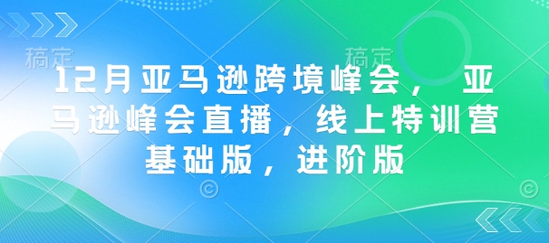 12月亚马逊跨境峰会， 亚马逊峰会直播，线上特训营基础版，进阶版-爱省资源网