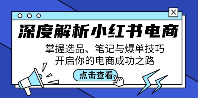 深度解析小红书电商：掌握选品、笔记与爆单技巧，开启你的电商成功之路-爱省资源网