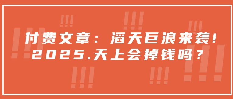 付费文章：滔天巨浪来袭！2025天上会掉钱吗？-爱省资源网