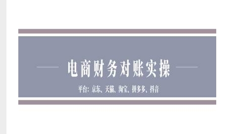 电商财务对账实操-京东天猫淘宝拼多多抖音电商财务对账-爱省资源网