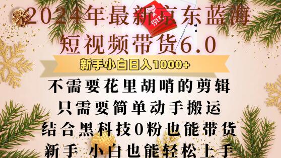最新京东蓝海短视频带货6.0.不需要花里胡哨的剪辑只需要简单动手搬运结合黑科技0粉也能带货【揭秘】-爱省资源网