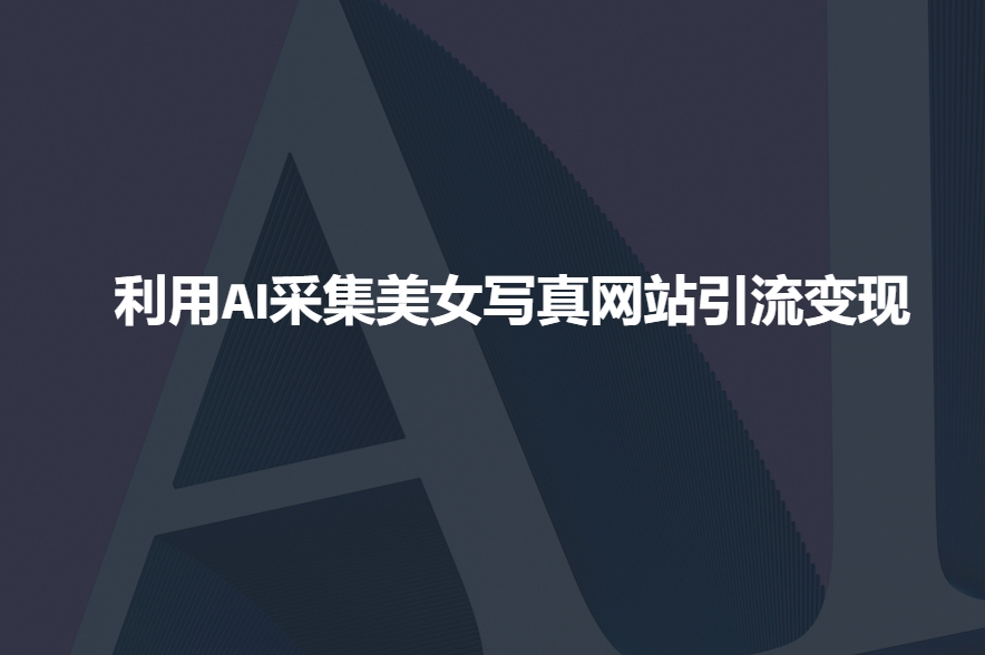 利用AI采集美女写真网站引流变现，引流嘎嘎的-爱省资源网