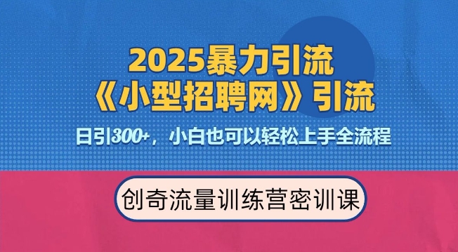 2025最新暴力引流方法，招聘平台一天引流300+，日变现多张，专业人士力荐-爱省资源网