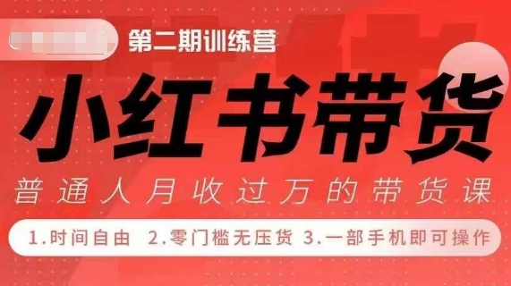 小Red书带货42天训练营 2.0版，宝妈+自由职+上班族+大学生，提高副业收入的大红利项目-爱省资源网