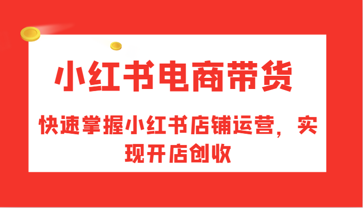 小红书电商带货，快速掌握小红书店铺运营，实现开店创收-爱省资源网
