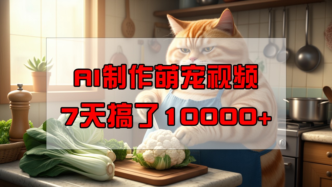 靠AI制作萌宠视频，7天搞了1万+，操作简单门槛低，有手机就行-爱省资源网