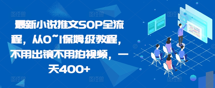 最新小说推文SOP全流程，从0~1保姆级教程，不用出镜不用拍视频，一天400+-爱省资源网