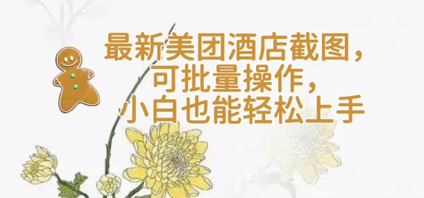 【轻云】最新美团酒店截图，可批量操作，小白也能轻松上手-爱省资源网