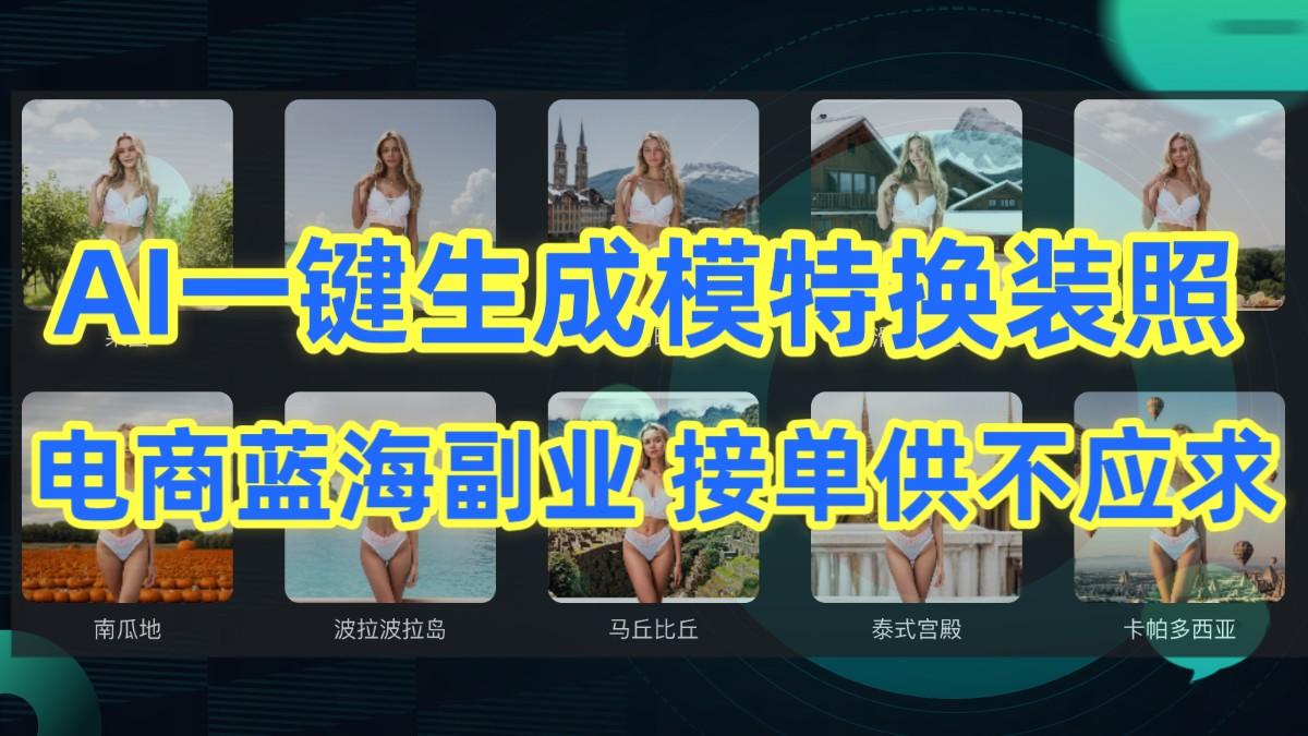 AI制作一键生成模特换装照，电商蓝海副业，接单供不应求-爱省资源网