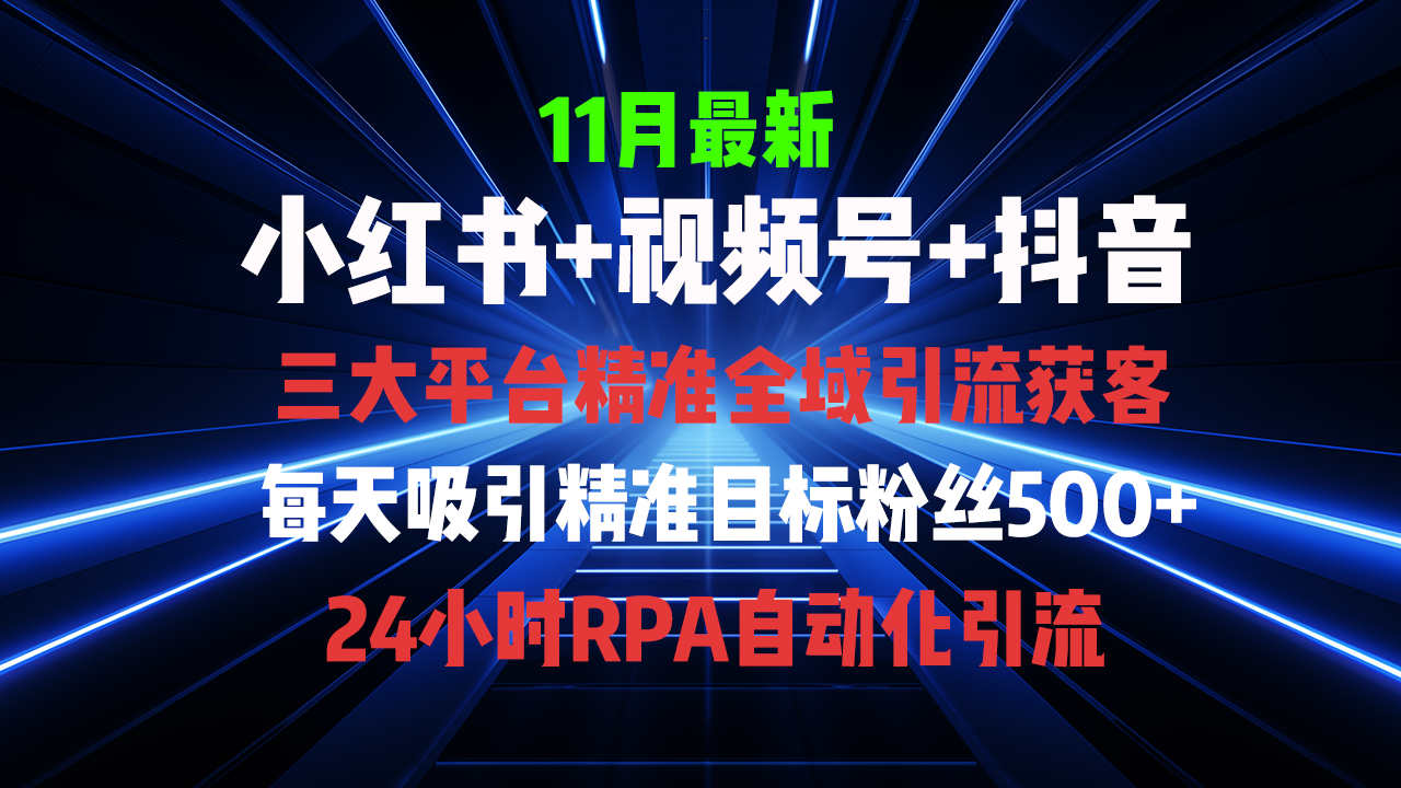 全域多平台引流私域打法，小红书，视频号，抖音全自动获客，截流自…-爱省资源网